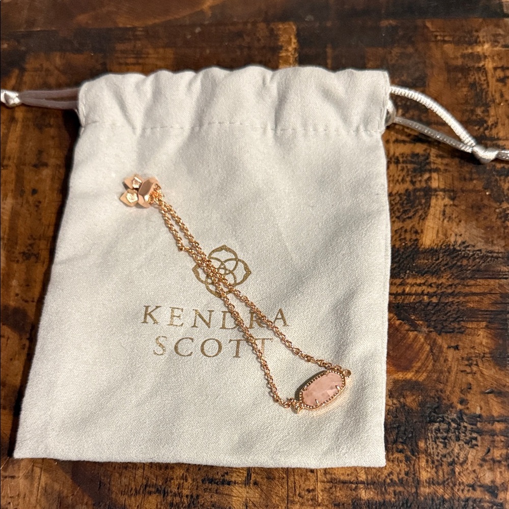 Kendra Scott Rose Gold Bracelet with Blush Stone